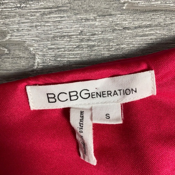 BCBGeneration Pink Silky Ruffle 1 Shoulder Dress - Picture 5 of 8